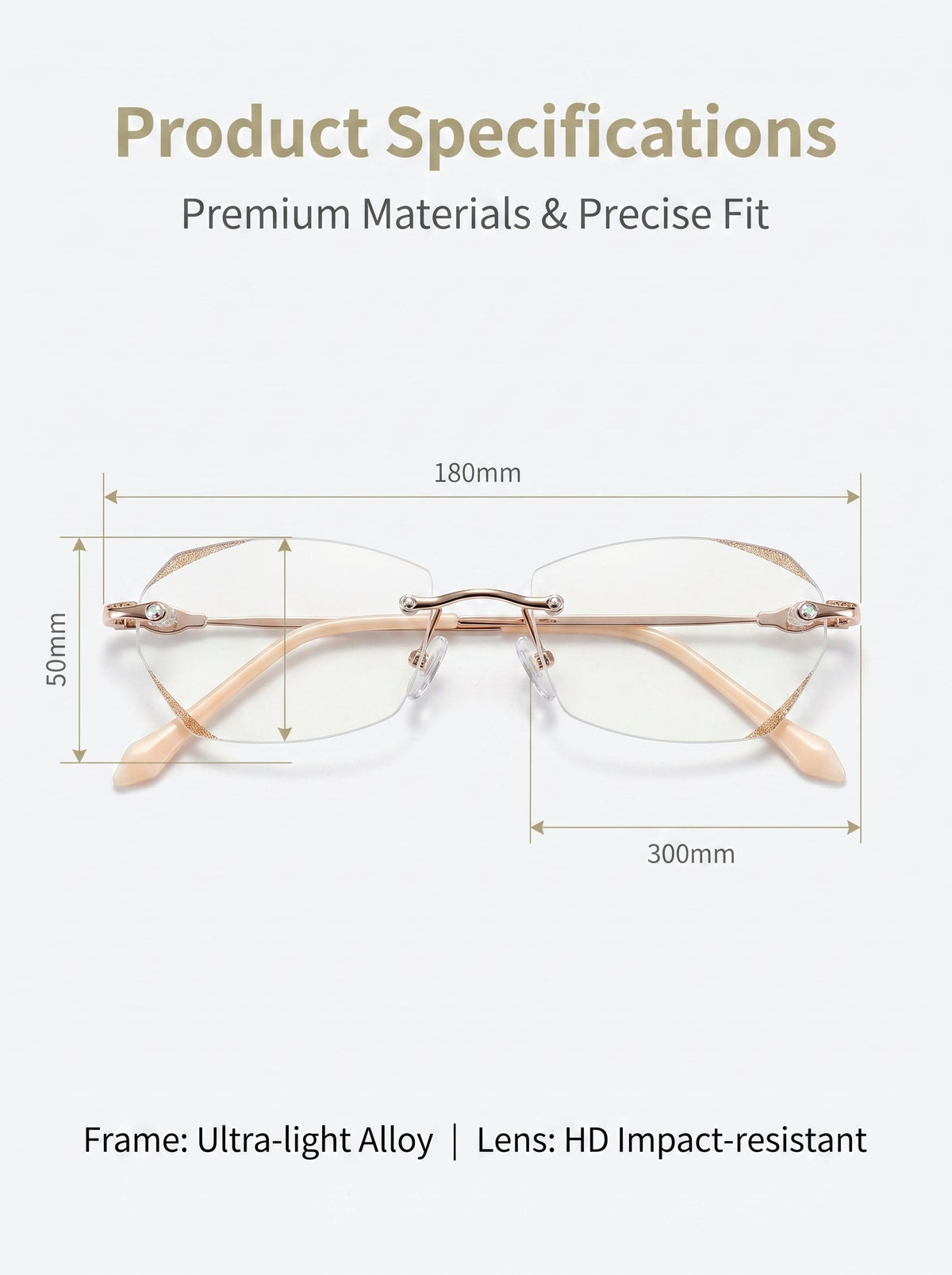 Lowest price of 2026 🔥 High-end titanium alloy frameless reading glasses with beveled edges 👍 Blocks blue light, radiation, and ultraviolet rays, relieving eye fatigue 👓️